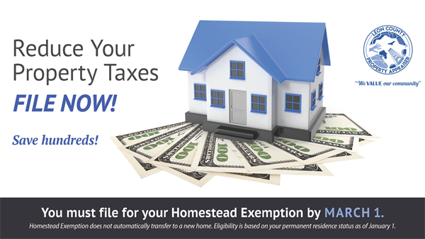 Leon County homeowners can save hundreds on their property taxes by taking advantage of homestead exemption and other valuable tax-saving exemptions!